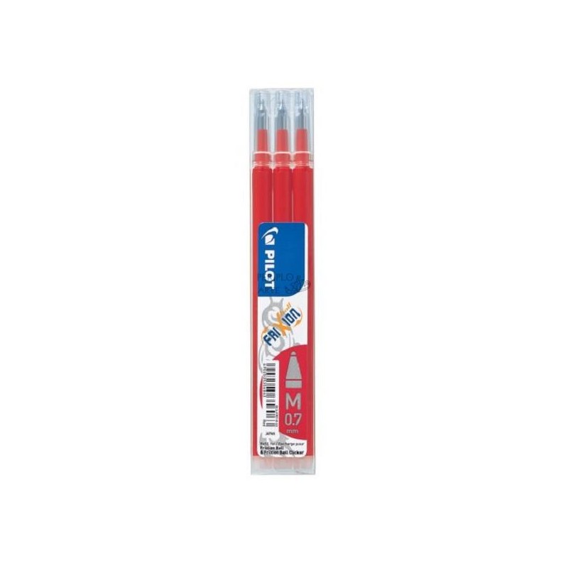 Set 3 recambios bolígrafo Pilot Frixion 0 7 rojo