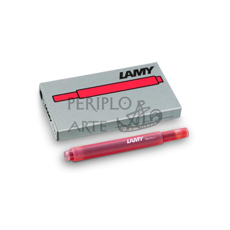 Caja 5 cartuchos T10 Lamy rojo