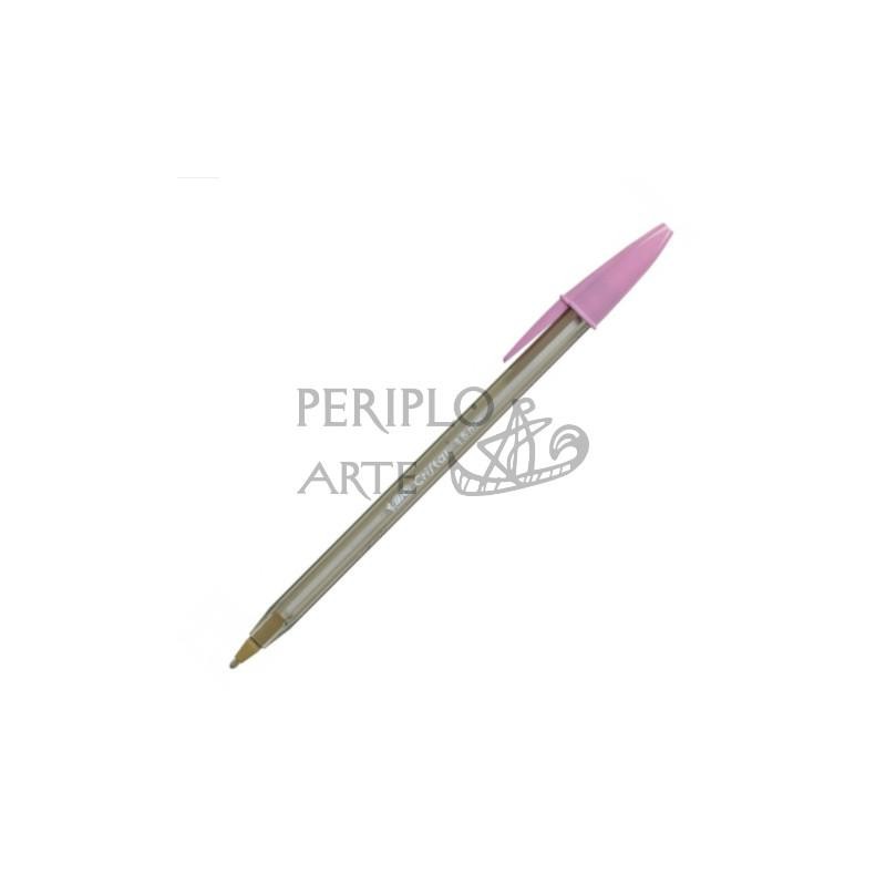 Bolígrafo BIC cristal Fun 1 6mm rosa pastel