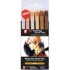 Set 6 rotuladores Koi Coloring Brush Pen Portrait