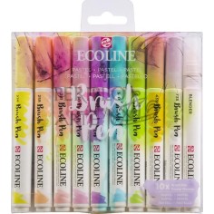Set Pastel 9 rotuladores blande Ecoline Brush Pen 