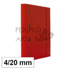 Carpeta Plus 20mm 4 anillas con recambio rojo