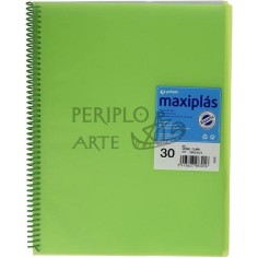 Carpeta espiral 30 fundas A4 verde Maxiplas