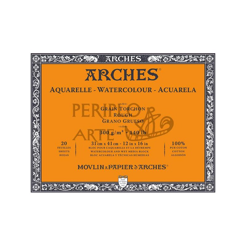 Bloc Arches grueso enc  4 lados 31x41cm 300g 20h