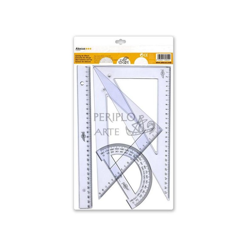 Juego 4 reglas escolares dibujo 30 cm Faibo