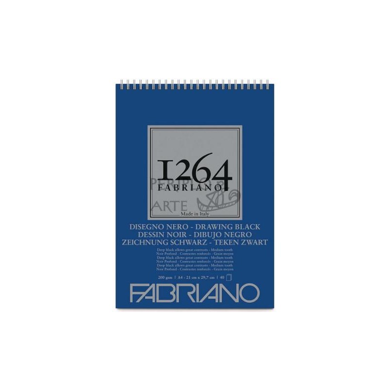 Bloc Fabriano 1264 Negro A4 200g 40h