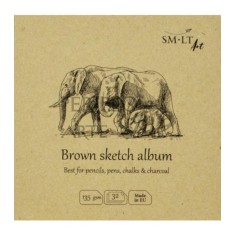 Sketch album Brown SM·LT cosido 14x14cm