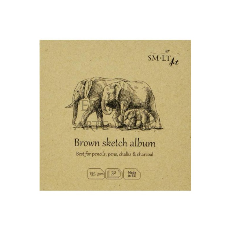 Sketch album Brown SM·LT cosido 14x14cm