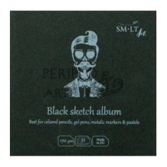 Sketch album Negro SM·LT cosido 14x14cm