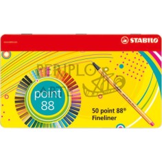 Caja metálica 50 rotuladores Stabilo Point 88