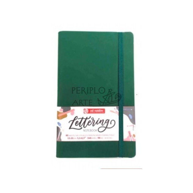 Cuaderno Lettering punteado 13x21cm 80h verde oscu