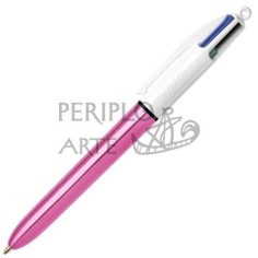 Bolígrafo BIC 4 colores rosa brillante