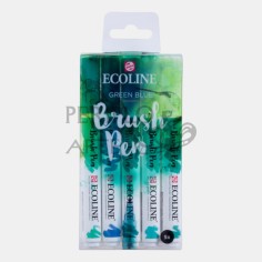 Set 5 rotuladores Green Blue Ecoline Brush Pen