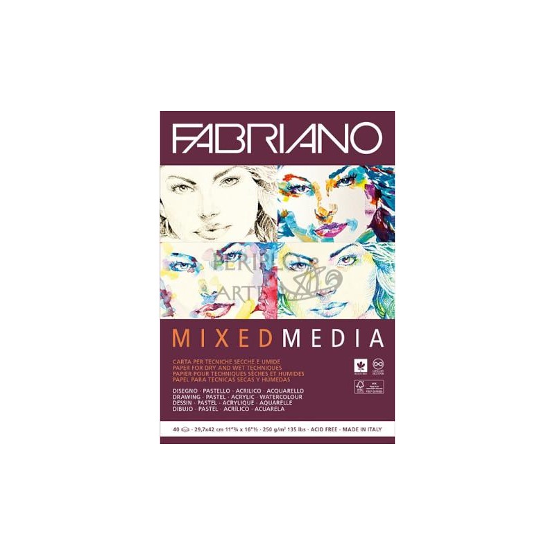 Bloc Mixed Media Fabriano A3 40h 250gr