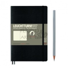 Cuaderno notas punteado B6 tapa blanda Black