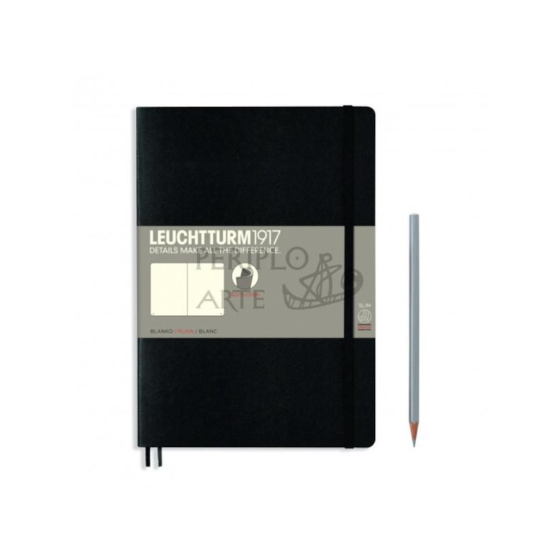 Cuaderno notas liso B5 tapa blanda Black