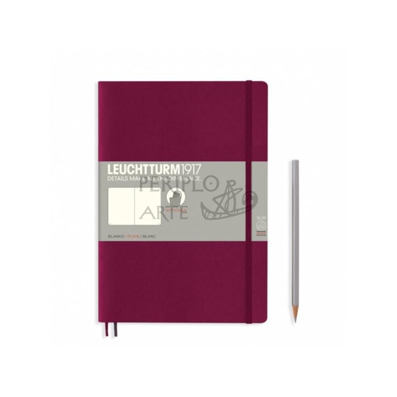 Cuaderno notas liso B5 tapa blanda Port Red