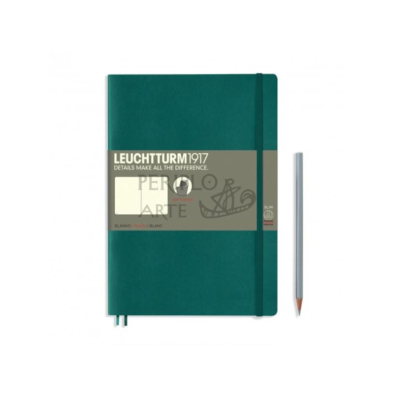 Cuaderno notas liso B5 tapa blanda Pacific Green