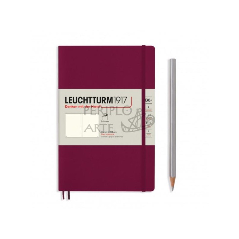 Cuaderno notas liso B6 tapa blanda Port Red