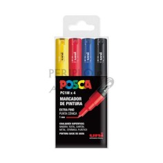 Estuche 4 rotuladores Posca PC-5M Básicos