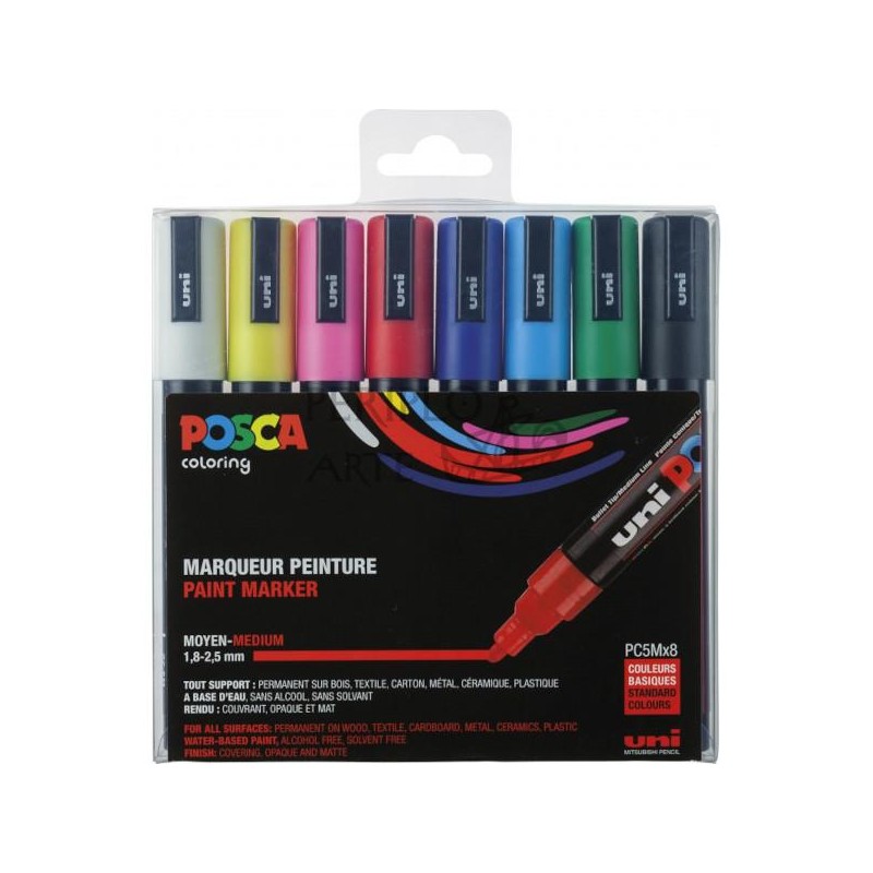 Estuche 4 Rotuladores Posca PC-5M Fluor –