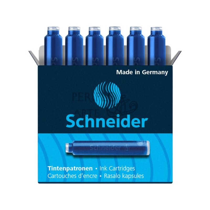 Caja 6 cartuchos tinta Schneider azul