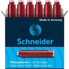 Caja 6 cartuchos tinta Schneider rojo