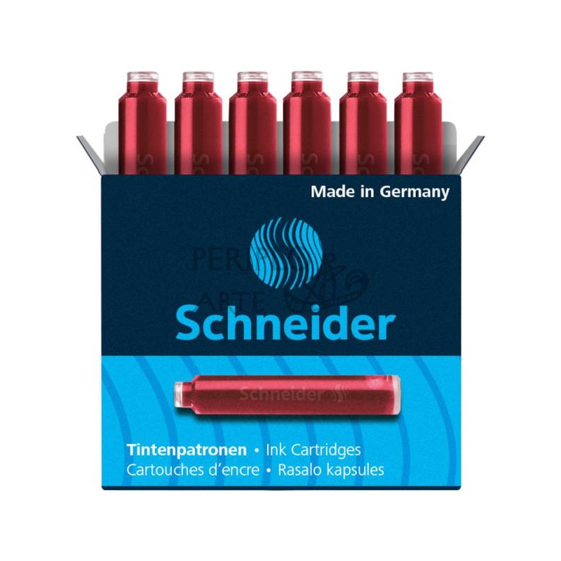 Caja 6 cartuchos tinta Schneider rojo