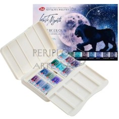 Caja acuarelas 12 godets granulados White Nights