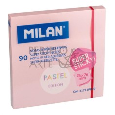 Bloc 90 notas súper adhesivas 76x76mm rosa pastel