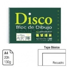 Bloc dibujo A4 Disco 20h 130g con recuadro