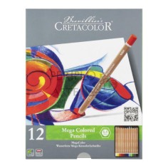 Estuche metálico 12 mega lápices color Cretacolor