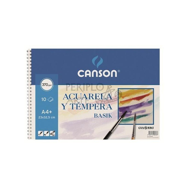 Bloc Basik Canson Guarro Acuarela A4 370 gr 10h