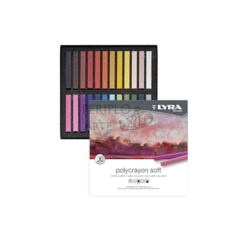 Estuche 24 tizas pastel Lyra Polycrayons soft