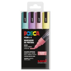 Estuche 4 rotuladores Posca PC-3M Pastel