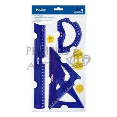 Juego de 4 reglas flexibles Milan azul