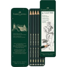 Caja metálica 6 lápices Faber Castell 9000