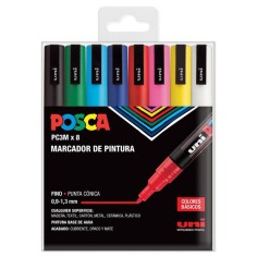 Estuche 8 rotuladores Posca PC-3M Básicos