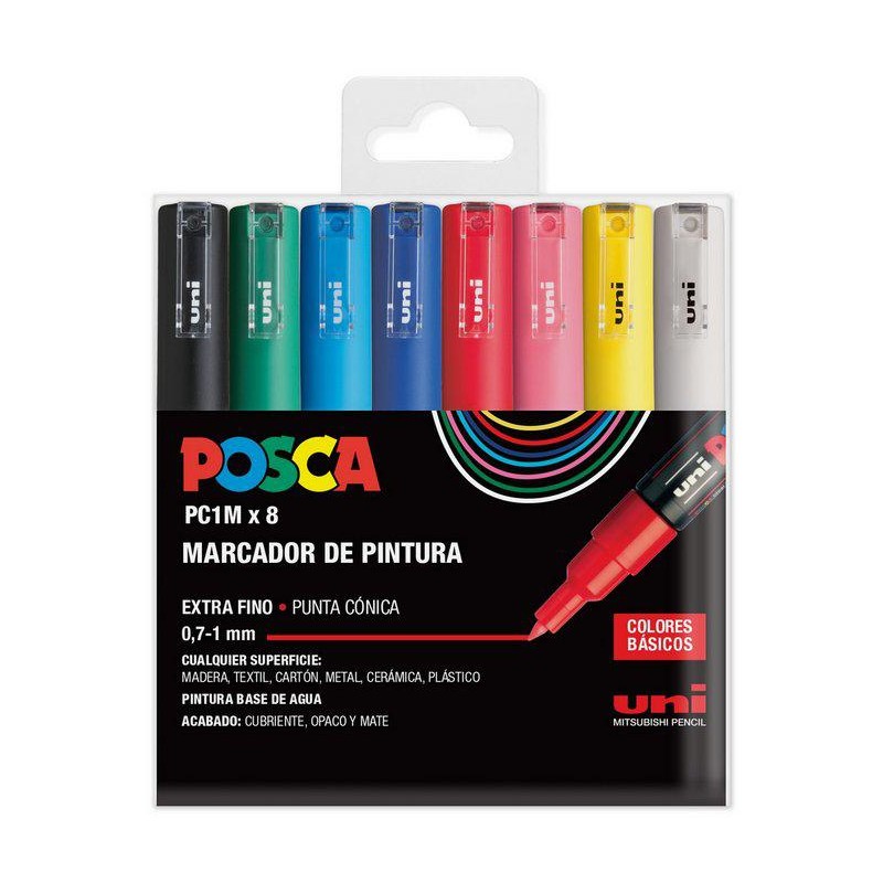 Estuche 8 rotuladores Posca PC-1M Básicos