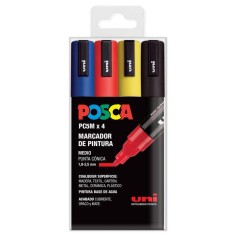 Estuche 4 rotuladores Posca PC-5M Básicos