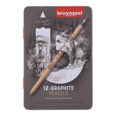 Estuche metálico 12 lápices grafito Bruynzeel Expr