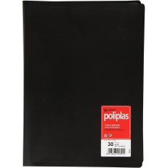 Carpeta 30 fundas folio Poliplás negro