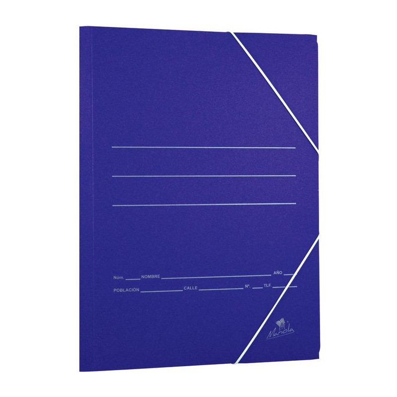 Carpeta folio Mariola gomas sencilla cartón azul