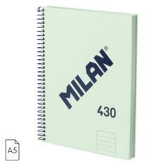 Cuaderno A5 Milan 430 espiral tapa dura Raya Verde