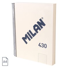 Cuaderno A4 Milan 430 espiral tapa dura Raya Beige