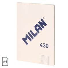 Libreta A4 Milan 430 cuadros 5x5 beige