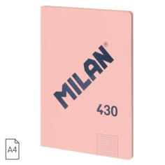 Libreta A4 Milan 430 cuadros 5x5 Rosa