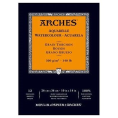 Bloc acuarela Arches grano grueso 12h 300g 26x36cm