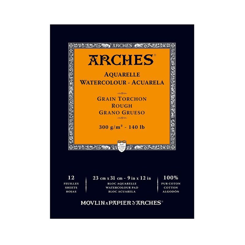Bloc acuarela Arches grano grueso 12h 300g 23x31cm Bloc acuarela Arches grano grueso 12h 300g 23x31cm