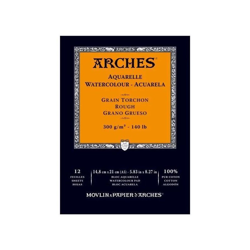 Bloc acuarela Arches grano grue 12h 300g 14 8x21cm Bloc acuarela Arches grano grue 12h 300g 14 8x21cm